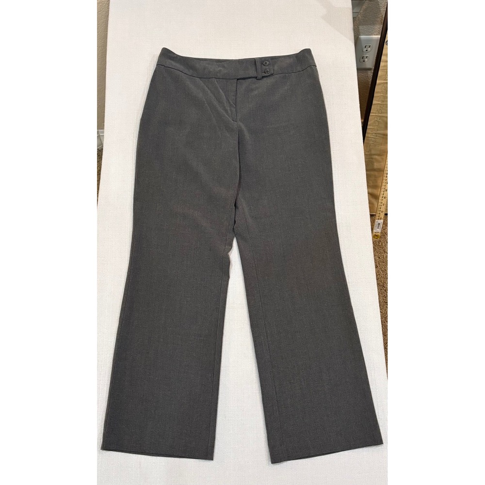 Sag Harbor Dress Pants Women 12 Gray Excellent Stretch Straight Leg Workwear
